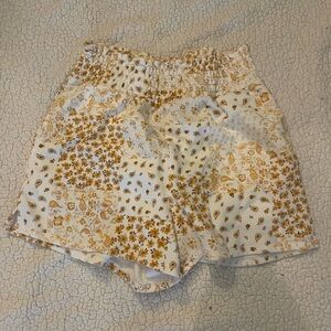 American Eagle Outfitters High Waist Patchwork Shorts - White and Brown